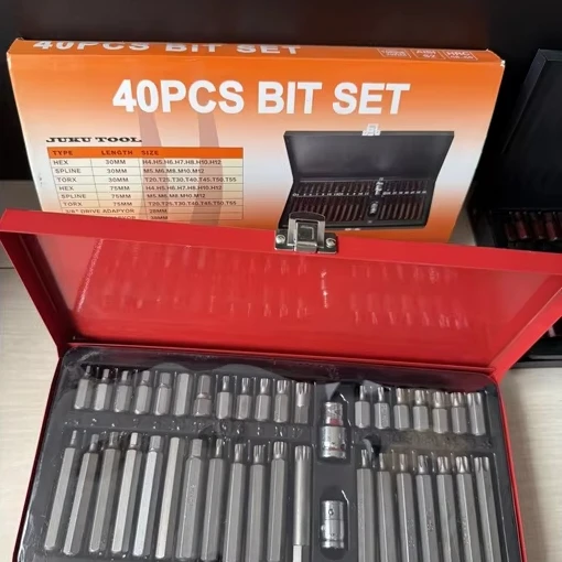 Professional 40Piece Steel Magnetic Screwdriver Bit Set Compact Storage Case Hex/Torx Bits (H4-H12 S2 T25) OEM