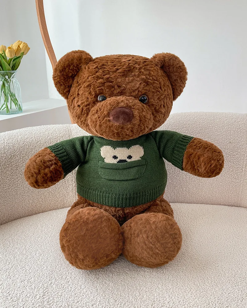 New fashion teddy bear kids toys with sweater cloth best friend bear sleep plush doll stuffed bear plush toy