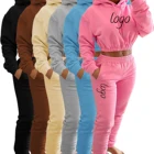 2022 New Arrival Spring Women Stacked Joggers Sweatpants And Hoodie Set Tracksuit Women 2 Piece Pants Set
