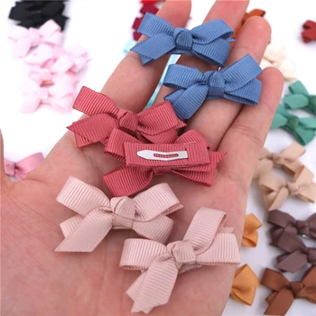 Baby Toddler Snap Clips Boutique Mini Bow Hair Clips Tiny Hairbow Infant Baby Girls Shower Gift Hair Bow Accessories