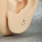 High End 14K Solid Yellow Gold Threadless Jewelry Ear Piercing Flower Top End