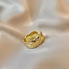 Gold Plated Ring 2021 Women's Banquet Jewelry Gold Plated Heart Shaped Opening Ring Simple Hollow Heart Finger Ring