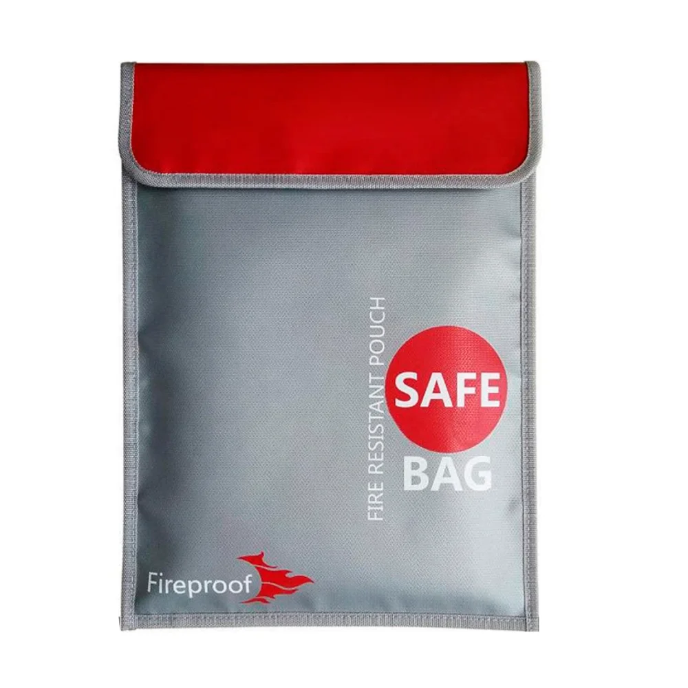 38*28CM Fireproof Waterproof Document Bag File Envolope Safe Storage with Zipper