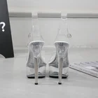 Heels Factory Price Clear Pvc Peep Toe Sexy Platform High Heels Sandals Shoes For Women