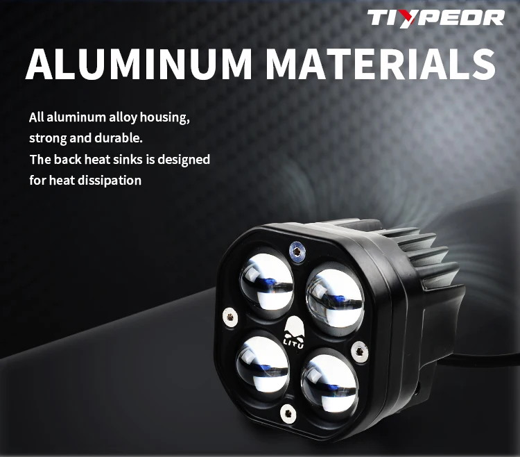 product tiypeor high power 3 inch 40w motorcycle led pod light off road truck tractor trailer bumperdual color spot beam driving lamp-5