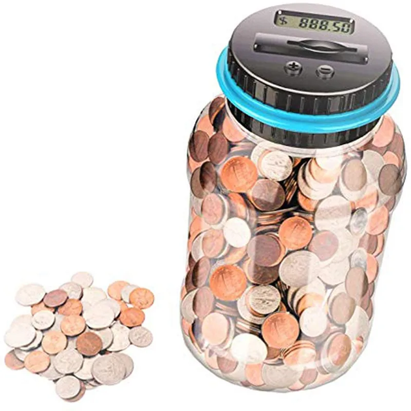 Digital Coin Bank Counting Money Jar Big Piggy For Kids Adult Boys