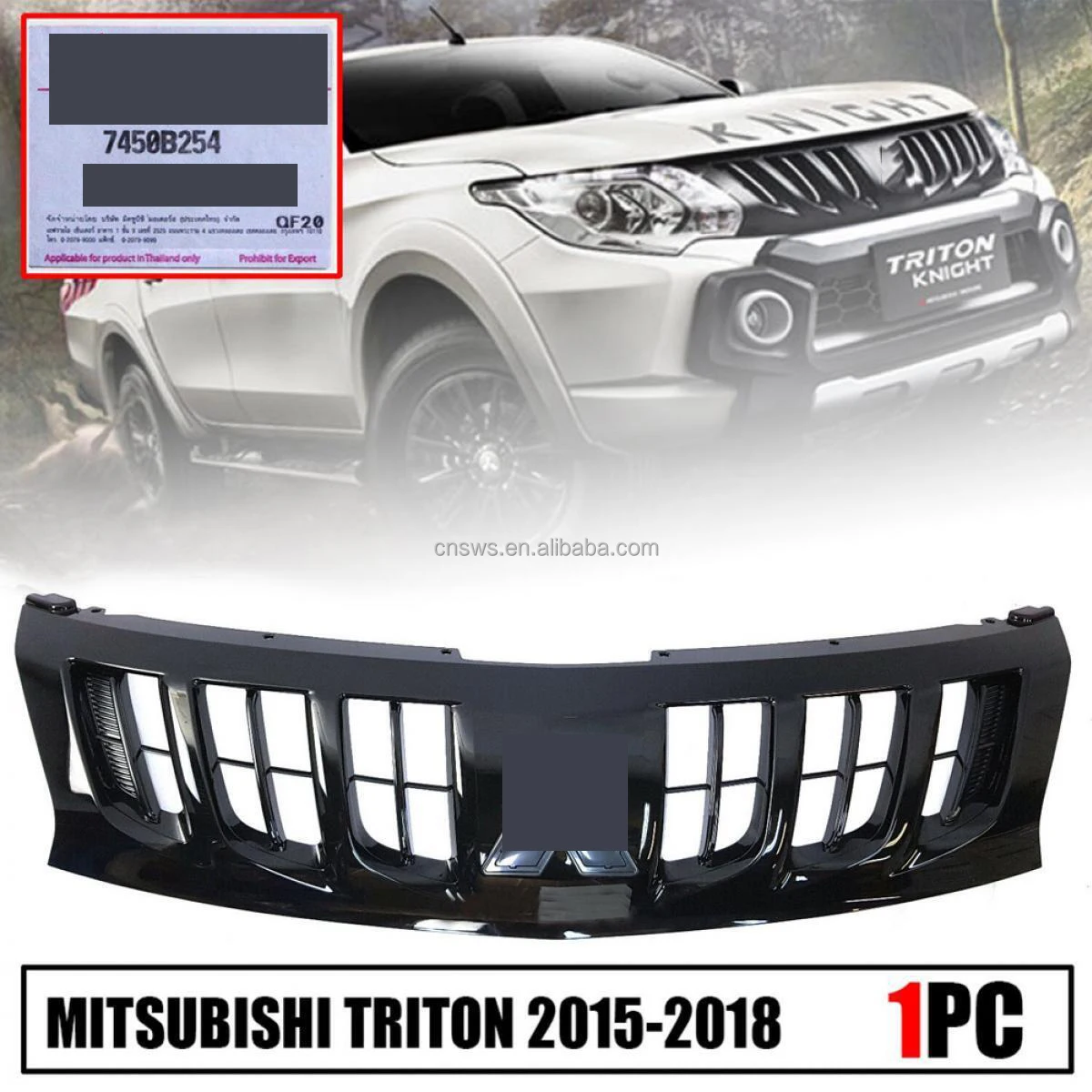 product car body kit front bumper black chrome grill upper grille for mitsubishi l200 triton mq gls pick up 2015 2016 2017-36