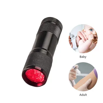 odiff06 9 LED Red Light flashlight portable 3W Torch for Vein Finder Hunting Night Vision 625nm red flashlight
