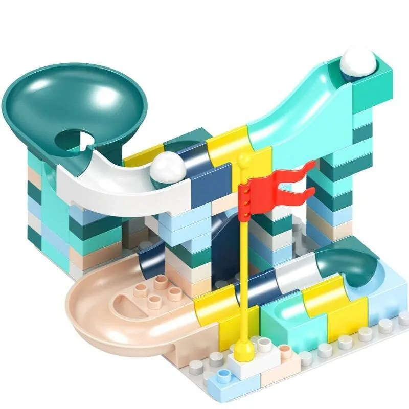 经典积木儿童玩具套装漏斗滑动迷宫球组装积木轨道教育大理石跑步玩具