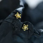 Jewelry Best Selling Korean Style Wholesale Gold Plated Jewelry Women Valentines Earrings 925 Sterling Silver Flower Stud