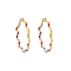 Earrings New Style High Quality Bohemian Beach Style Colorful Acrylic Beads Twine Large Hoop Earrings