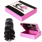 Hair Packaging Hair Packaging Pink Corrugated Foldable Box Hair Extension Wig Custom Packaging
