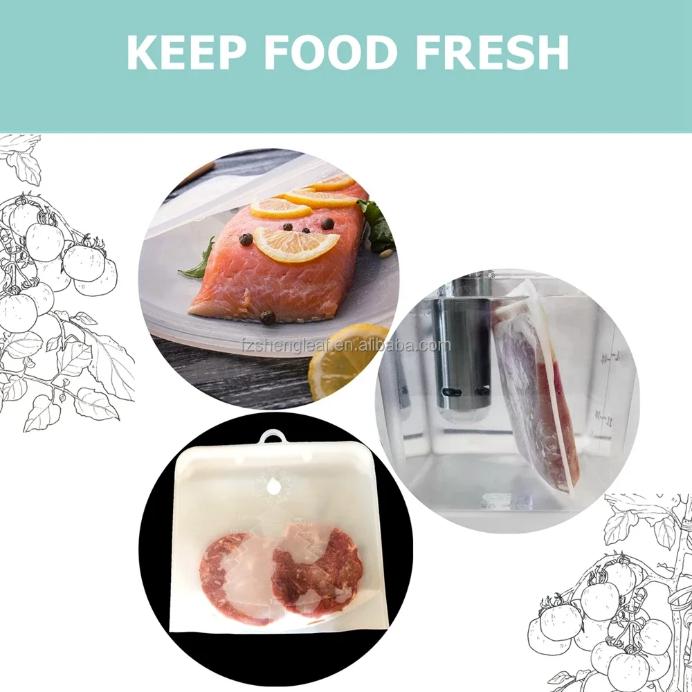 product reusable fresh clear ziplock silicone airtight freezer bag take away food storage and container for packaging kitchen camping-3