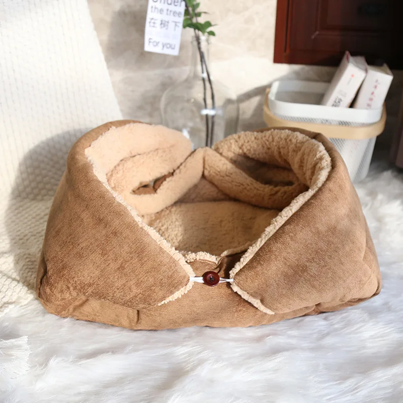 product 3 in 1 multifunction cat bed fluffy foldable cat bed pet bedding mats coral fleece cat nest bed-56