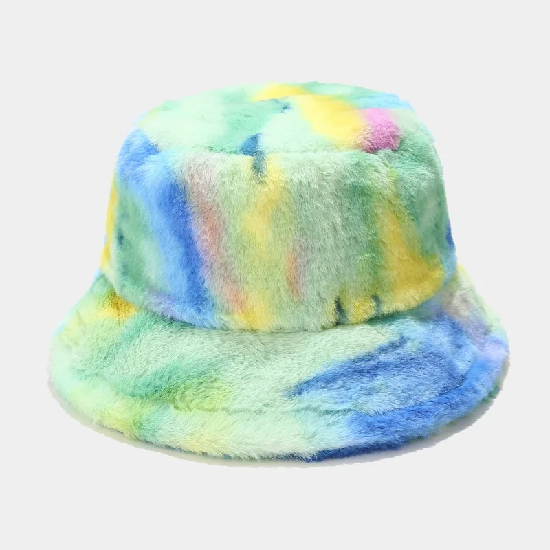 5 colors printed warm plush fuzzy fisherman hat wholesale women winter faux rabbit fur bucket tie die hat 5 colors printed warm plush fuzzy fisherman hat wholesale women winter faux rabbit fur bucket tie die hat