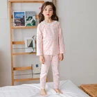Children's Pajamas Set BELALU Children's Lycra Cotton Pajamas Pink Peach Pajamas Comfortable Homewear Set
