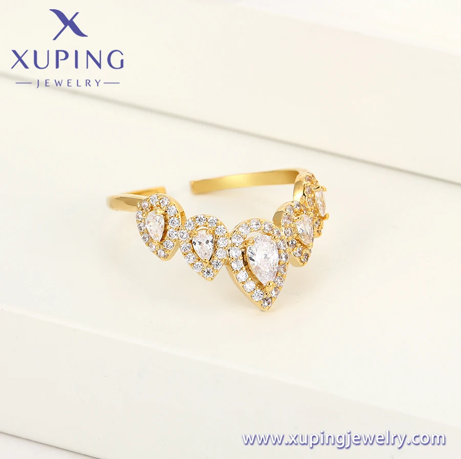 YM R-260 Xuping Jewelry is elegant and elegant, Crown Style Diamond Set 14K Gold Ring for Ladies with Open Ring