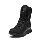 Custom Black Leather Nylon Dural Layer EVA Rubber Police Army Shoes Military Tactical Boots
