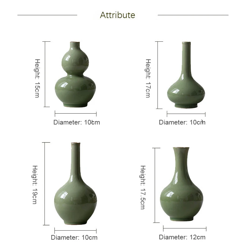product wholesale longquan celadon vase en cramique modern decorative ceramic porcelain bud flower ceramic vases for home decor933-7
