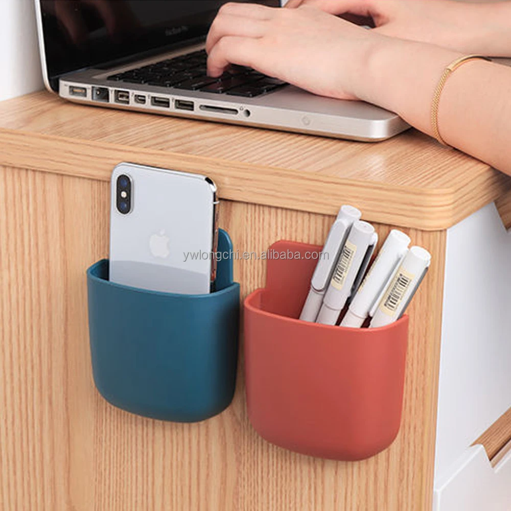 2022 Hot Sale Desk Stationery Organizer Wall Mounted Plastic Holder for Mobile Phone/ Remote Control/ Charge