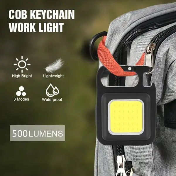 Cob Keychain Work Light, Rechargeable Work Light with magnet