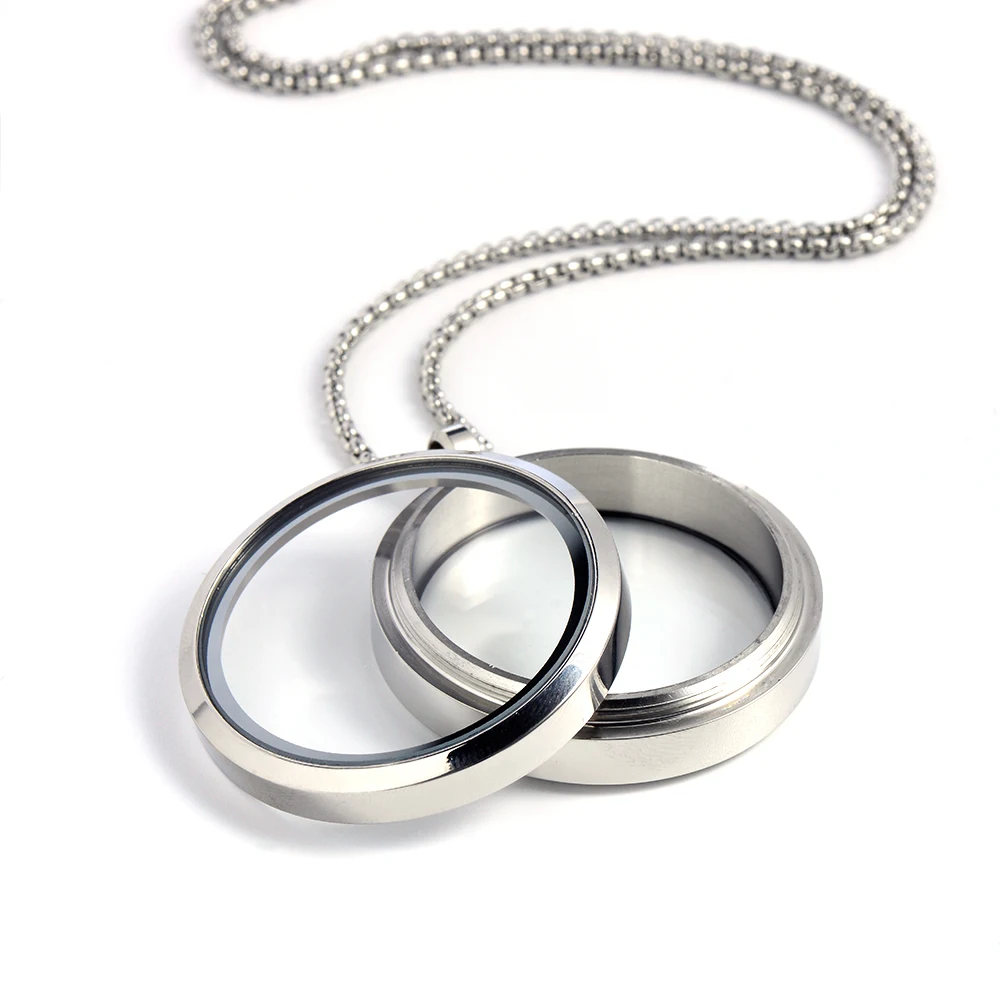 stainless steel glass locket