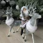 Ornament Factory Hot Sales New Christmas Ornament Deer Decoration Santa Sleigh Reindeer