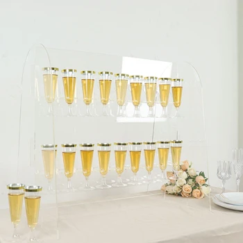 Factory Supplies wedding prosecco wall champagne glass holder backdrop acrylic champagne wall