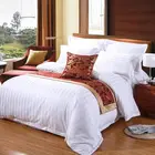 Bedding Hotel Duvet Cover Colored Satin Stripe White Bedding Set