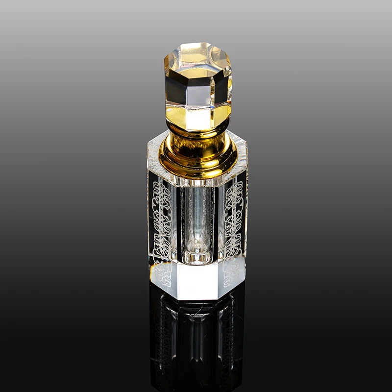 product wholesale hot octagonal pillar 3ml glass empty bottle elegant fashion customizable crystal perfume bottle-4
