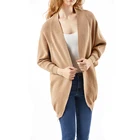 Top Ribbed Cardigan Women Women's Top Quality Cardigan Mid-Length Plain Simple Knit Top Ribbed Cardigan Female Lady