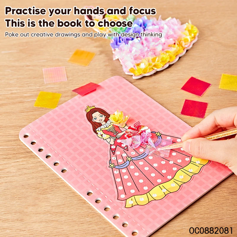 Paper cutting scissor girls fashion dress up toys kids educational games diy materials