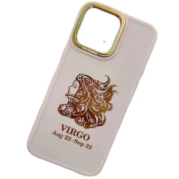 trending fashion customized luxury hot stamping virgo constellation design mobile phone case for iphone 15 14 13 12 11 pro max