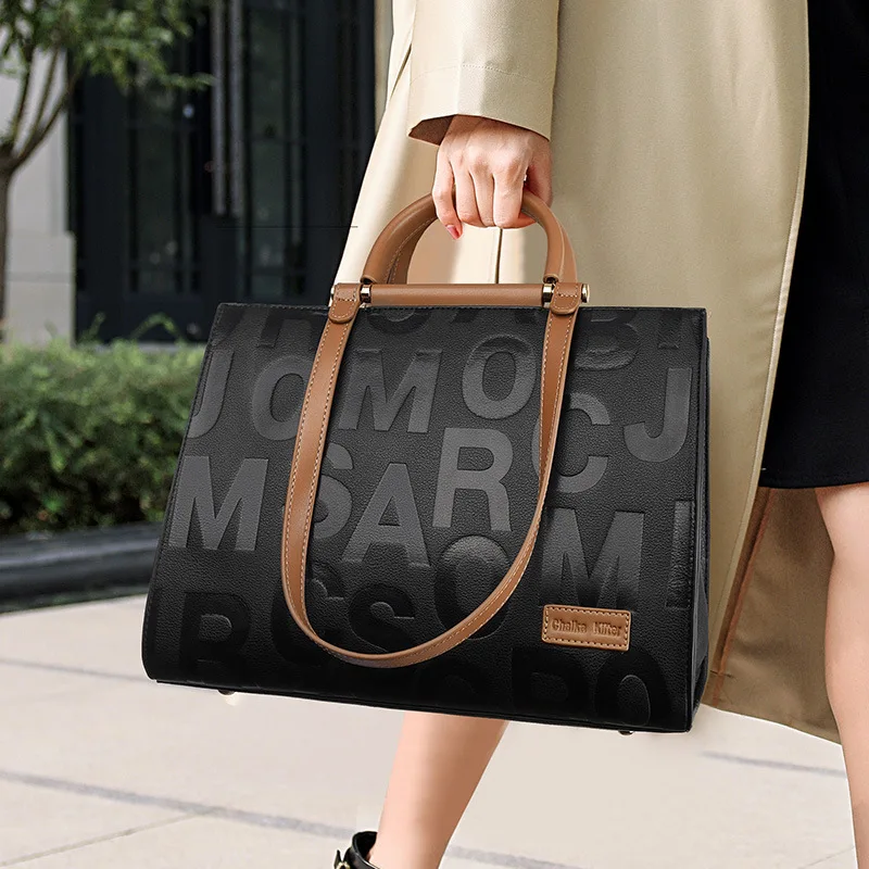 Women Hand Bags Luxury Large Capacity Handbags For Ladies Letter Embossed Custom Shoulder Bag Women Hand Bags Ladies
