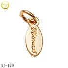 Silver Pendant Name Pendant Wholesale Silver Rose Gold Metal Jewelry Tags Custom Logo Charm Pendant