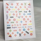 Nail Stickers Wholesale Luxury Brand Nail Stickers Nail Strips With Famous Logo Popular Laser Luxury Nail Decals