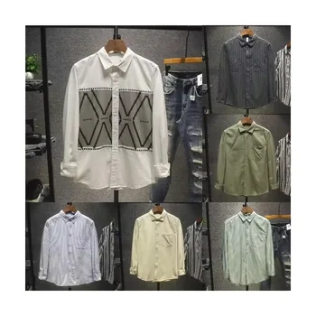 Wholesale custom cotton casual shirt stand collar long sleeve men's shirt formal office shirt series