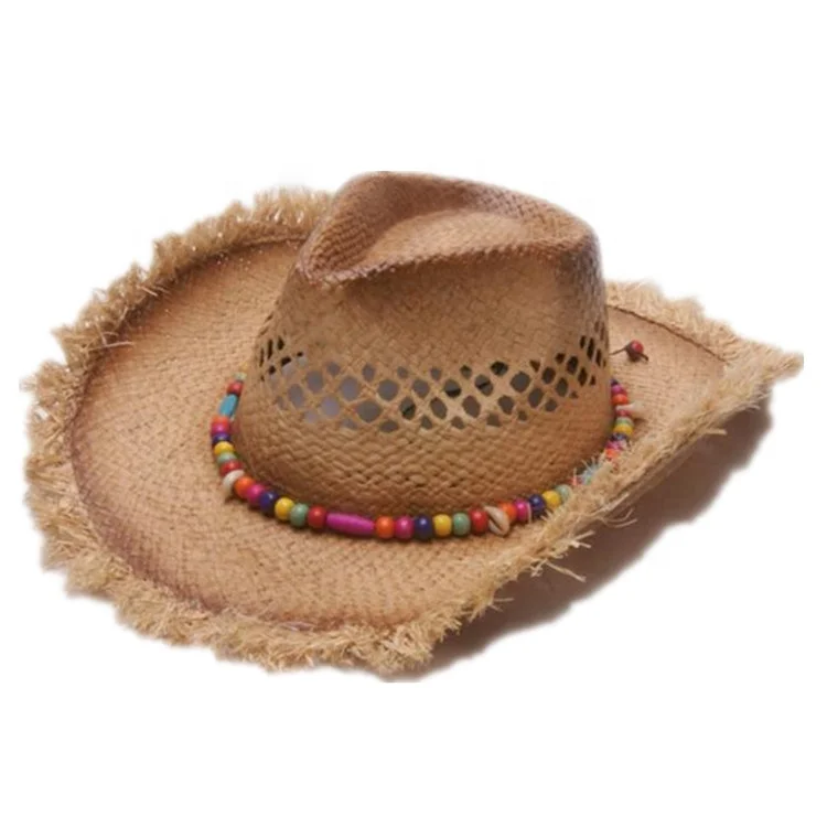 frayed straw cowboy hat