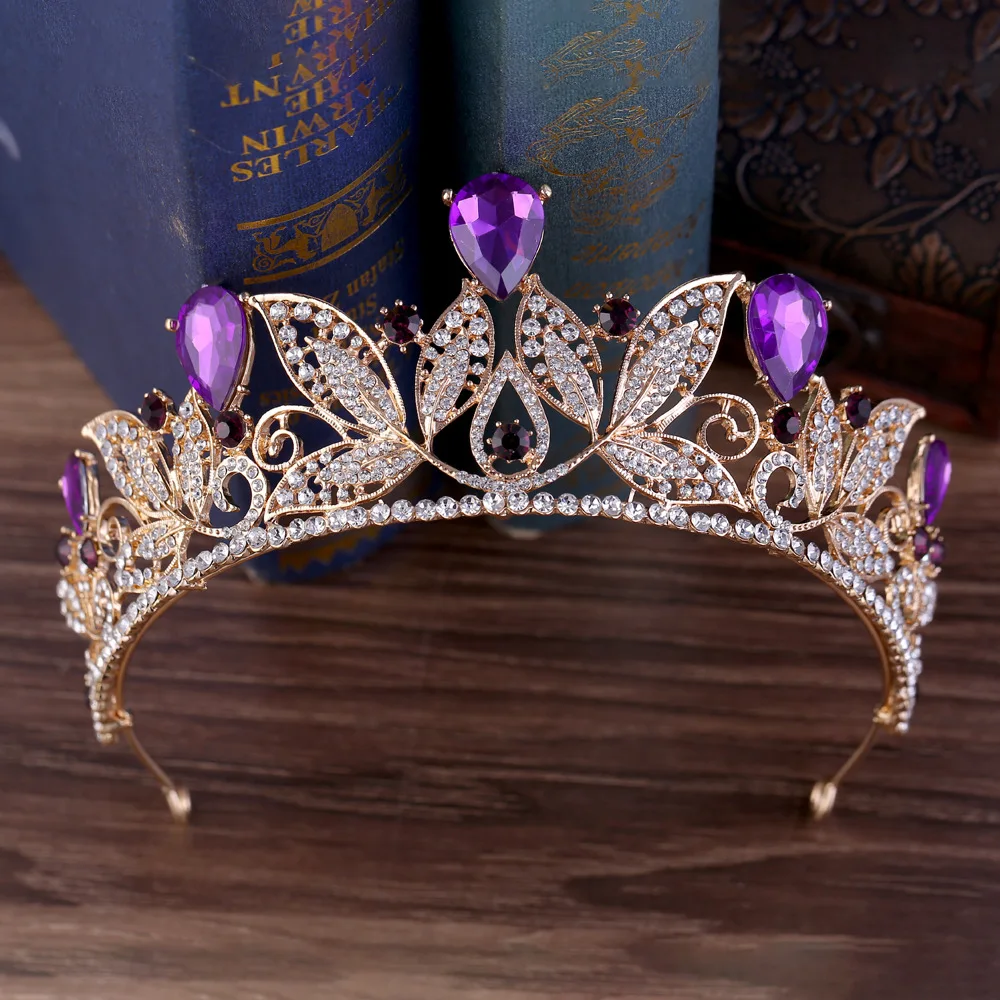 Wholesale 5 Color Crystal Bride Royal Crown Big Leaf Diamond Wedding Head  Accessories Baroque Queen Pageant Tiara Crowns - Buy Crown,Pageant  Crown,Tiara Crowns Product on Alibaba.com