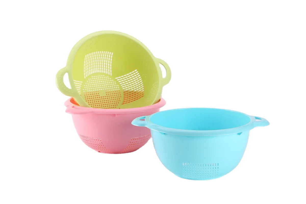 kitchen basket vegetables drainer sink colander dish drying rack plastic colander with handle