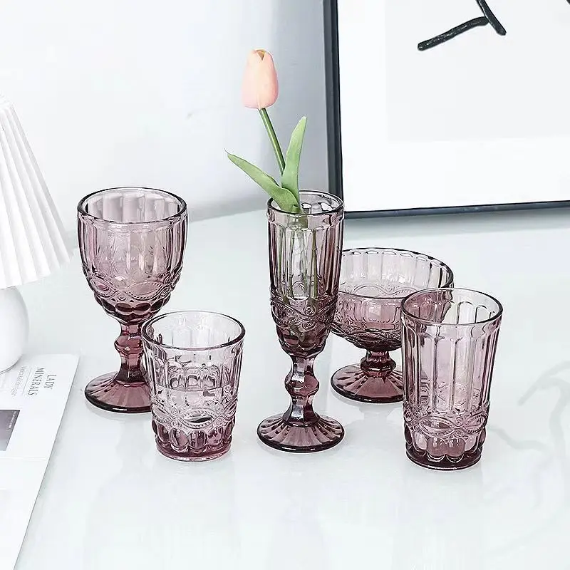 Wholesale Popular Wine Drinking Set Glassware Water Luxury Glass Set For Water Ice Cream