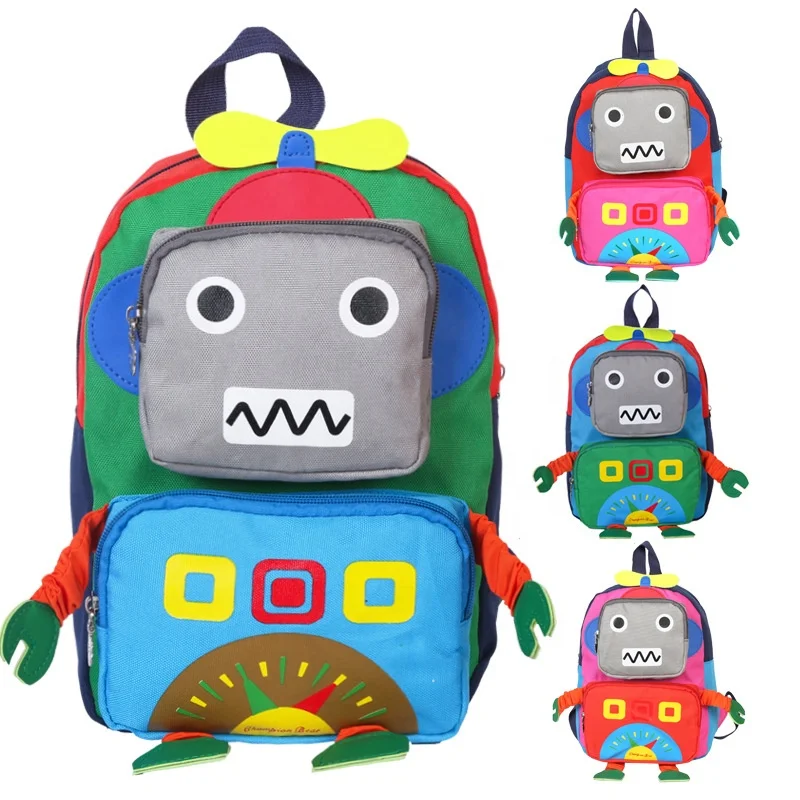 Amiqi MY401-04 Kindergarten kids backpack bag Children cartoon robot school bag for boy cute kids book bag school