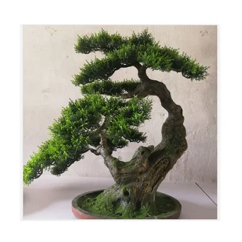 50cm height artificial bonsai pine tree plant, indoor mini green pine tree artificial , mini cypress tree bonsai for sale
