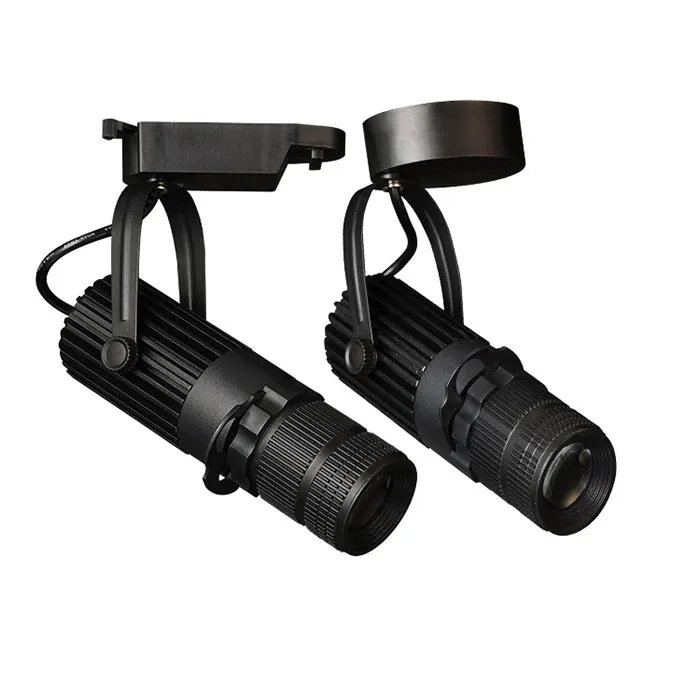 Zoomable Led Track Lights for Theater Stage Rail Lighting 7W 20W Focus LED HD Rotating Advertising Logo Projector Cob Spotlight