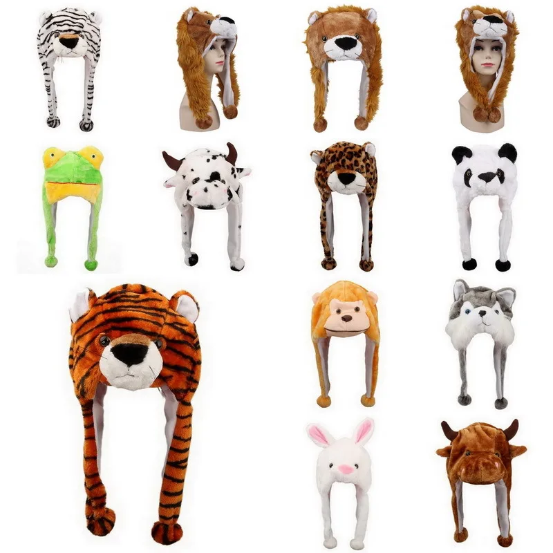 plush animal hats