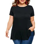 Women Short Sleeve Tunic Blouse Tops 3-6XL Plus Size T-Shirts