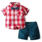 F20168A New european style boy's shirt+pants 2 pcs clothing sets boys fashion clothes