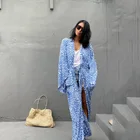 Kimono Robe De Plage Bohemian Printed Kimono Cardigan Swimming Cover Ups For Women