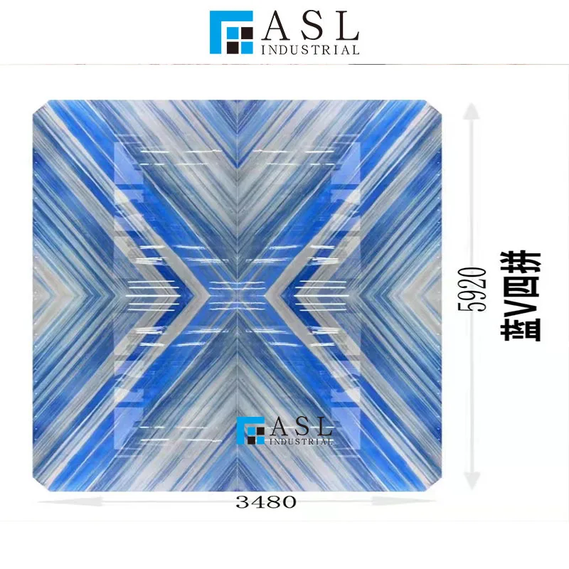 Luxury marble sodalite dark blue quartzite and illusion blue quartzite extreme ocean blue white blue vein floor tiles