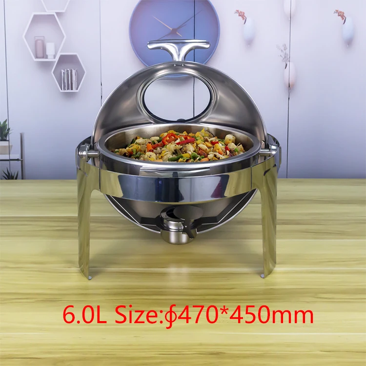 Food Buffet Display Round Rectangle Roll Top Chafing Dish Buffet Set